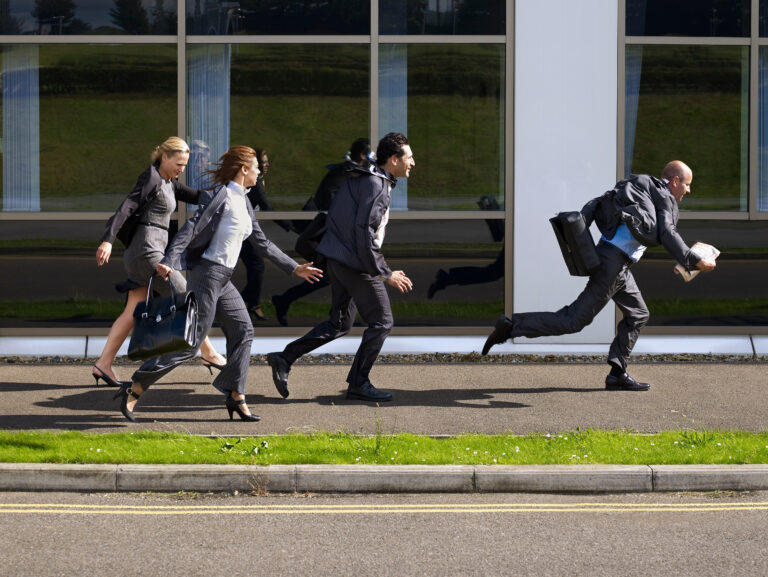 Business people running